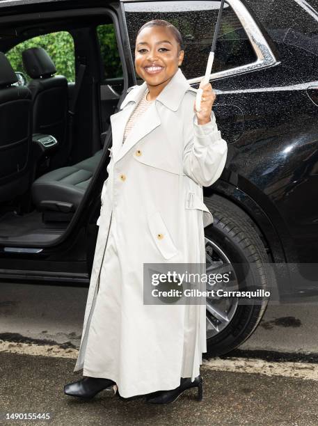 Quinta Brunson is seen leaving after delivering the keynote address at the 2023 Graduate School of Education at the University of Pennsylvania on May...