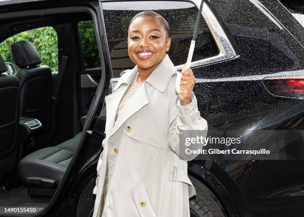 Quinta Brunson is seen leaving after delivering the keynote address at the 2023 Graduate School of Education at the University of Pennsylvania on May...
