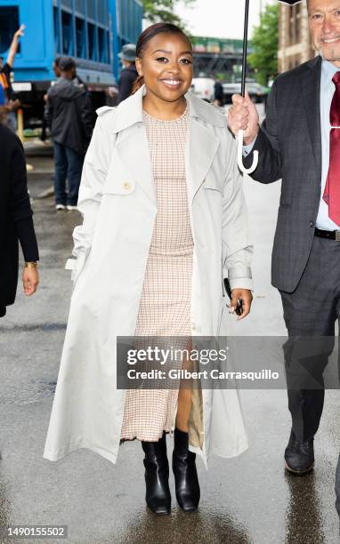 Quinta Brunson is seen leaving after delivering the keynote address at the 2023 Graduate School of Education at the University of Pennsylvania on May...