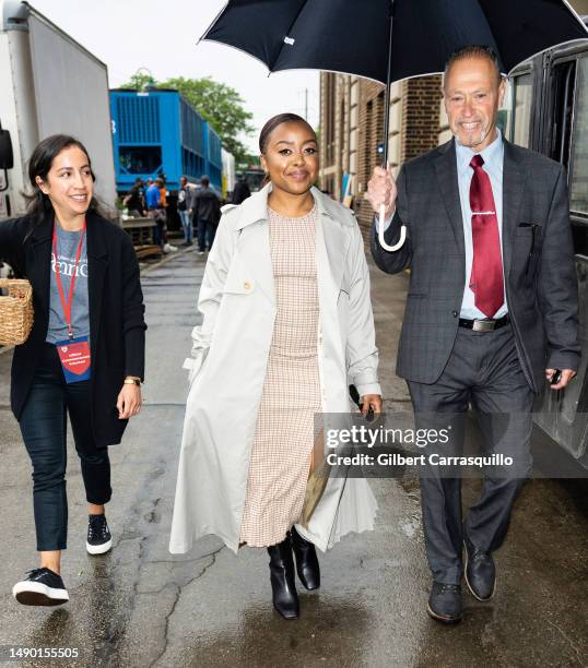 Quinta Brunson is seen leaving after delivering the keynote address at the 2023 Graduate School of Education at the University of Pennsylvania on May...