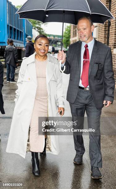 Quinta Brunson is seen leaving after delivering the keynote address at the 2023 Graduate School of Education at the University of Pennsylvania on May...