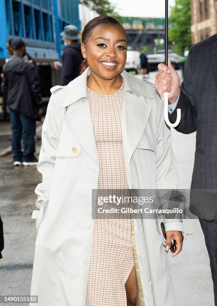 Quinta Brunson is seen leaving after delivering the keynote address at the 2023 Graduate School of Education at the University of Pennsylvania on May...