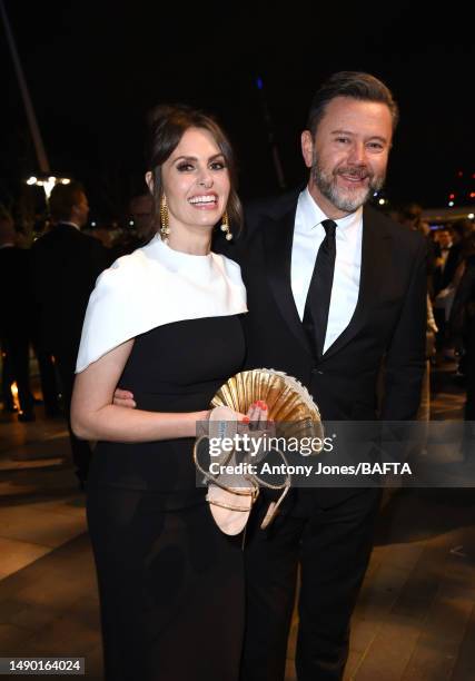 Ellie Taylor and guest attend the 2023 BAFTA Television Awards with P&O Cruises After Party at The Royal Festival Hall on May 14, 2023 in London,...