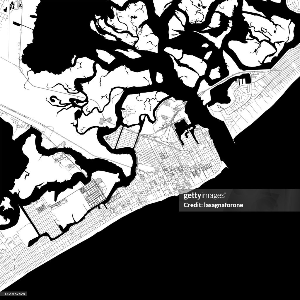Atlantic City, New Jersey, USA Vector Map