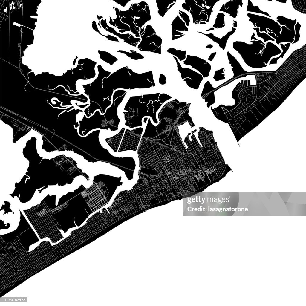 Atlantic City, New Jersey, USA Vector Map