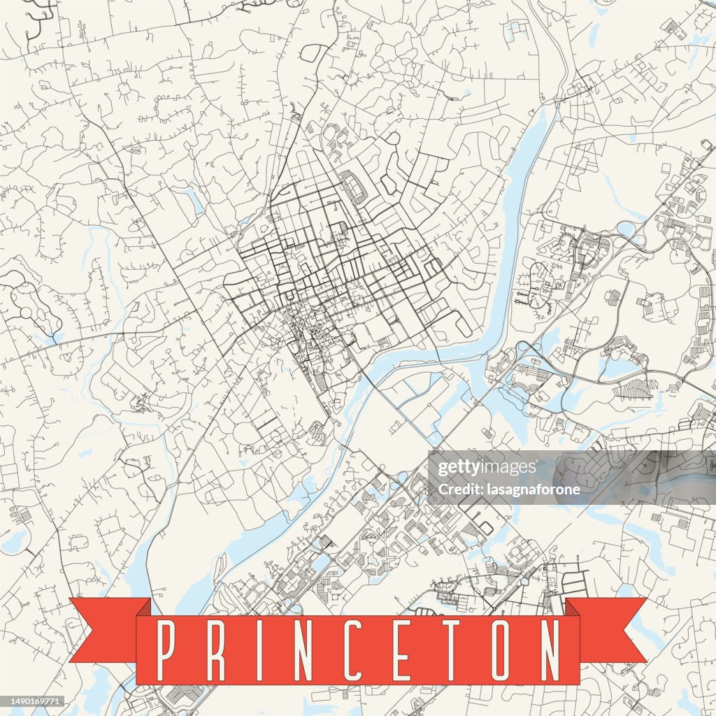 Princeton, New Jersey, USA Vector Map