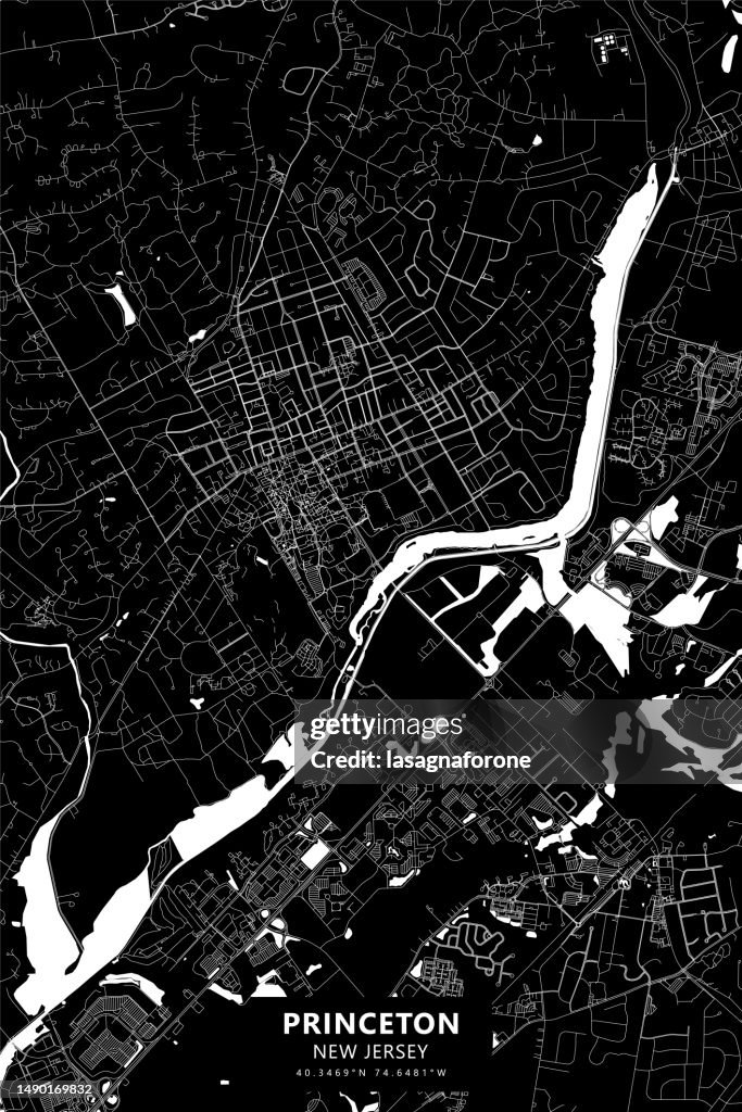 Princeton, New Jersey, USA Vector Map