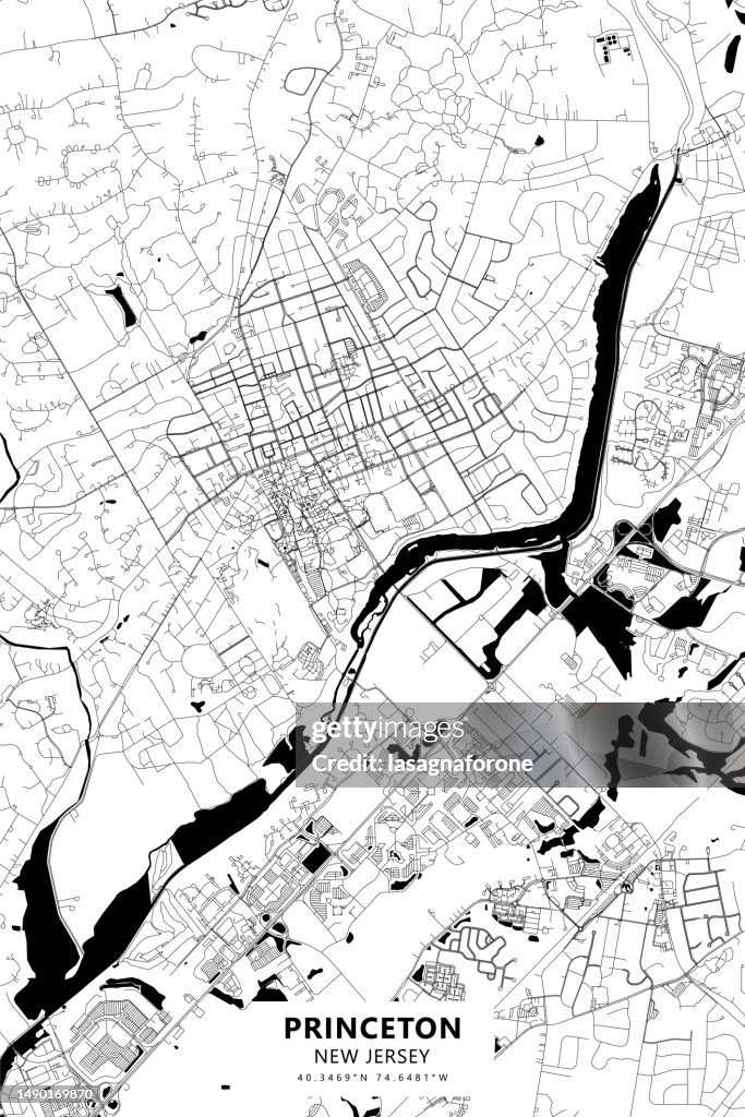 Princeton, New Jersey, USA Vector Map