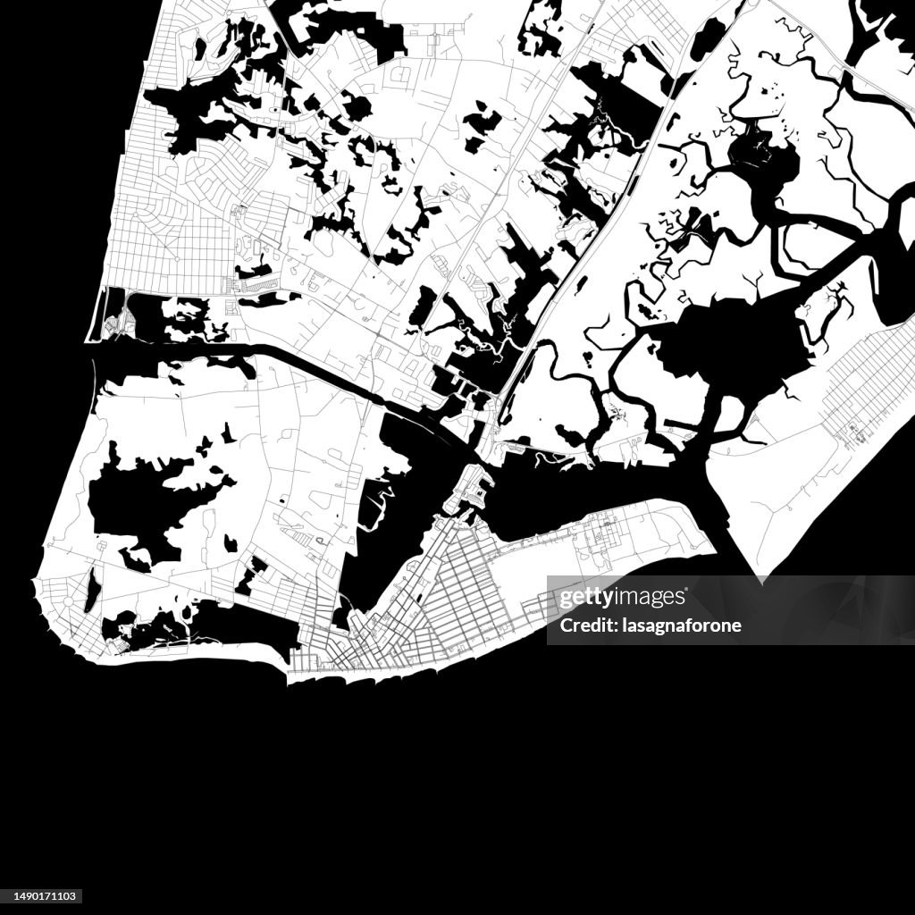 Cape May, New Jersey, USA Vector Map