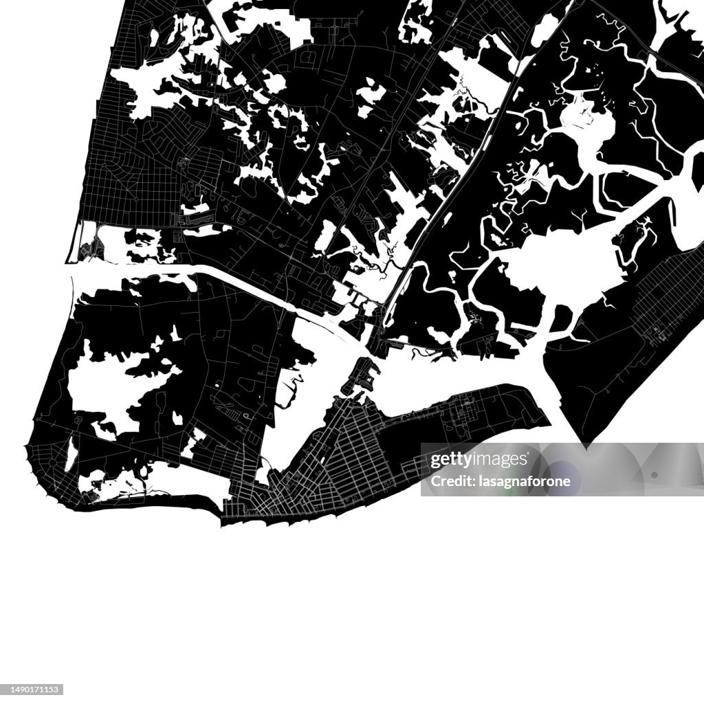 Cape May, New Jersey, USA Vector Map