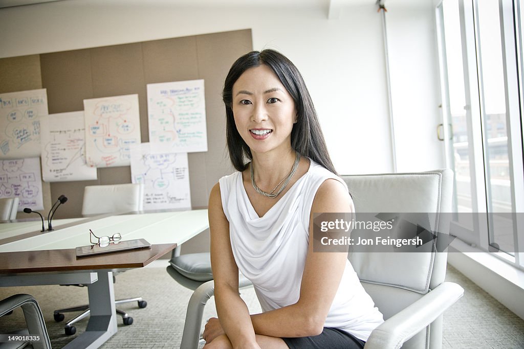 Businesswoman smiling