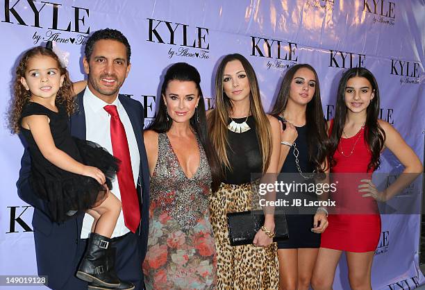 Portia Umansky, Mauricio Umansky, Kyle Richards, Farrah Aldjufrie, Alexia Umansky and Sophia Umansky attend the grand opening of Kyle Richards new...