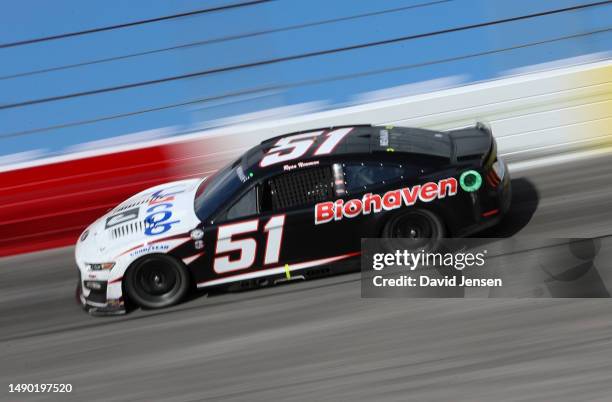Ryan Newman, driver of the Biohaven/Jacob Co. Ford, drives during the NASCAR Cup Series Goodyear 400 at Darlington Raceway on May 14, 2023 in...
