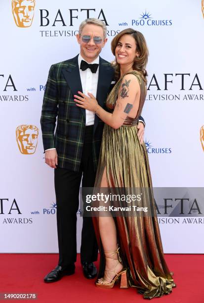 Martin Freeman and Rachel Mariam attend the 2023 BAFTA Television Awards with P&O Cruises at The Royal Festival Hall on May 14, 2023 in London,...