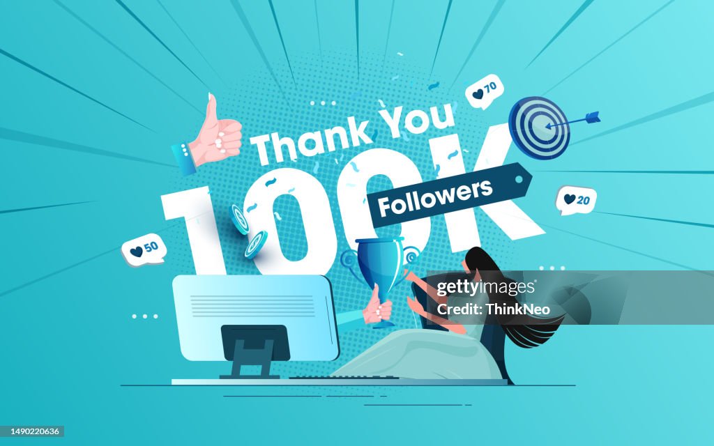 Celebrando el concepto de 100k seguidores