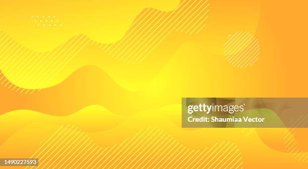 modern summer orange, red and yellow gradient geometric shape circle design on abstract liquid background - yellow background stock illustrations