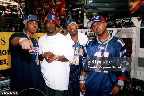 Singers Brandon Casey, Kyle Norman, Richard Wingo and Brian Casey of Jagged Edge poses for photos at George's Music Room in Chicago, Illinois in June...