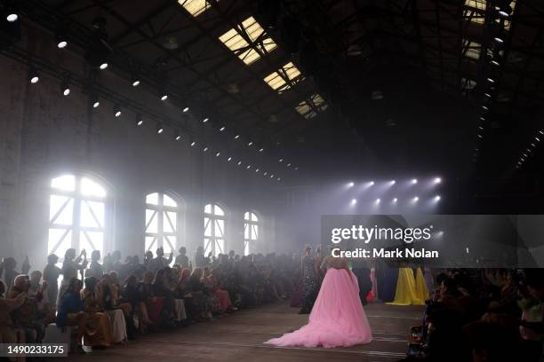 Models walk the runway during the Yousef Akbar show during Afterpay Australian Fashion Week 2023 at Carriageworks on May 15, 2023 in Sydney,...