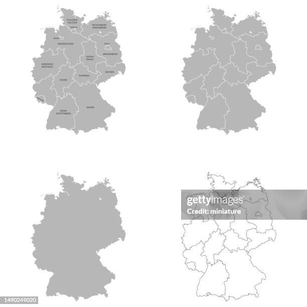ilustrações de stock, clip art, desenhos animados e ícones de germany map - alemanha