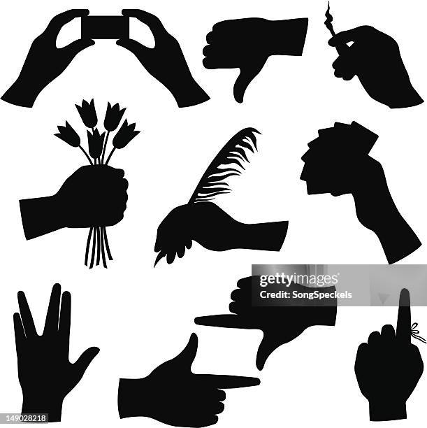 hand-silhouette kollektion - vulcan salute stock-grafiken, -clipart, -cartoons und -symbole