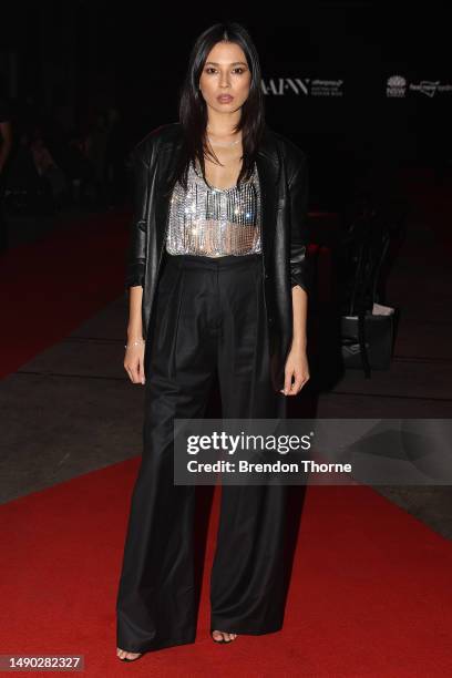 Jessica Gomes attends the Michael Lo Sordo - Presented by Afterpay show during Afterpay Australian Fashion Week 2023 at Carriageworks on May 15, 2023...