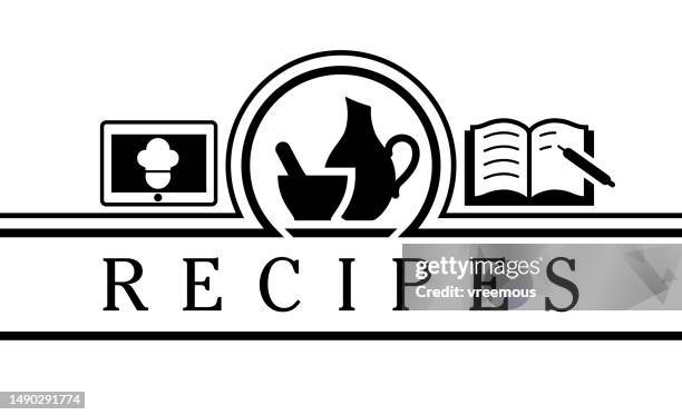 recipe instructions frame banner design - chef logo stock illustrations