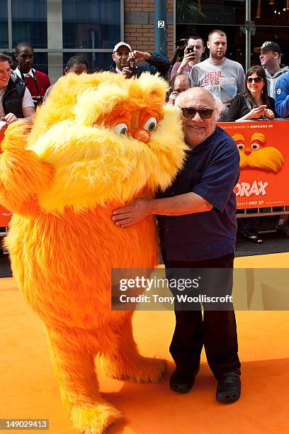 Danny Devito attends the UK premiere of Dr Seuss' The Lorax at cineworld on July 22, 2012 in Birmingham, England.