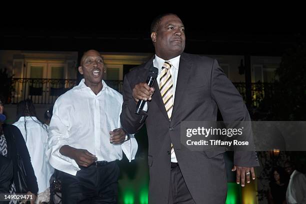 Musician Jeffrey Osborne and former NFL player Rodney Peete attends the HollyRod Foundation's 14th Annual Design Care on July 21, 2012 in Malibu,...