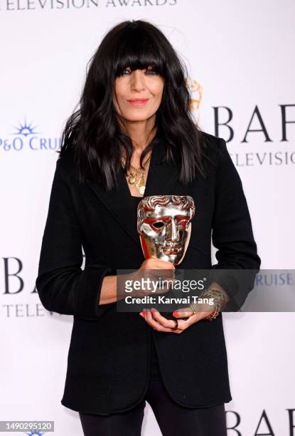 Claudia Winkleman with the award for Entertainment Performance for 'The Traitors' during the 2023 BAFTA Television Awards with P&O Cruises at The...