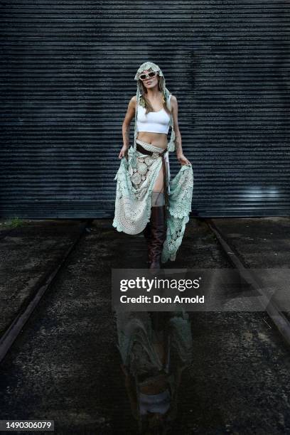 Imogen Anthony poses at Afterpay Australian Fashion Week 2023 at Carriageworks on May 15, 2023 in Sydney, Australia.