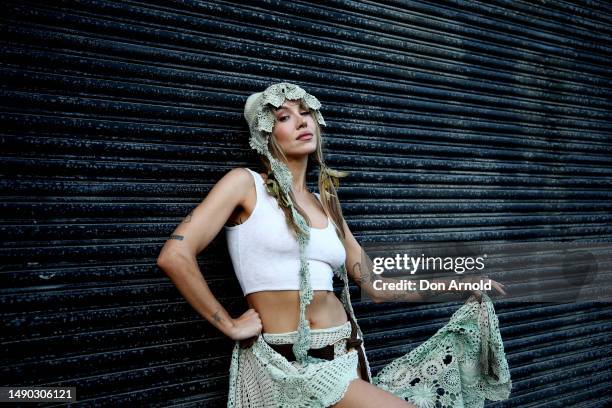 Imogen Anthony poses at Afterpay Australian Fashion Week 2023 at Carriageworks on May 15, 2023 in Sydney, Australia.