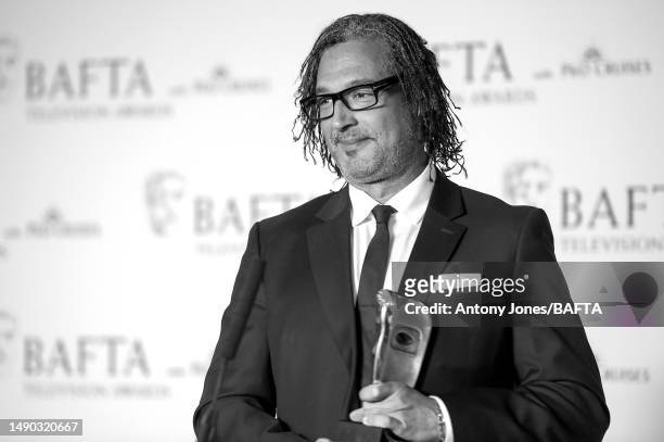 David Olusoga attends a press conference after receiving the Special Award during the 2023 BAFTA Television Awards with P&O Cruises at The Royal...