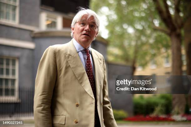 Minister of State Andrew Mitchell leaves after attending a weekly cabinet meeting at Downing Street on July 4, 2023 in London, England.