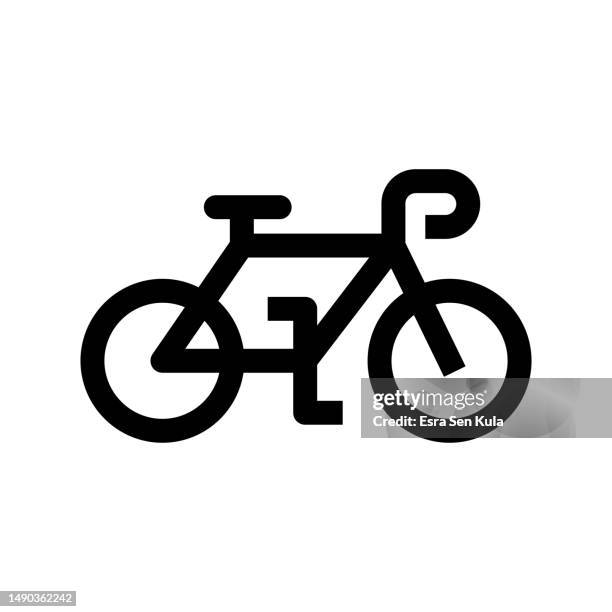 bicycle icon design with editable stroke. suitable for web page, mobile app, ui, ux and gui design. - hard workout stock illustrations