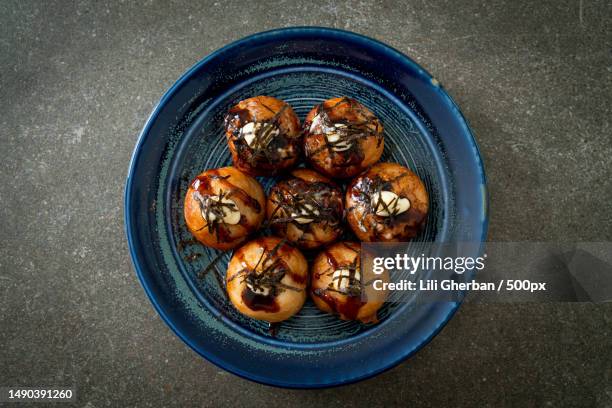 takoyaki ball dumplings or octopus balls,romania - takoyaki stock pictures, royalty-free photos & images