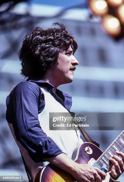 Buck Dharma performs with Blue Oyster Cult at Oakland Stadium on September 2, 1978 in Oakland, California.