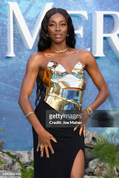 Odudu attends the UK Premiere of "The Little Mermaid" at Odeon Luxe Leicester Square on May 15, 2023 in London, England.