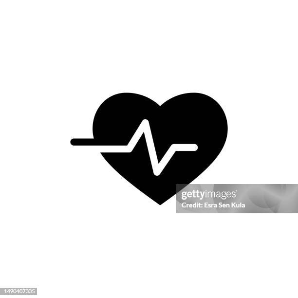 taking pulse icon design with editable stroke. suitable for web page, mobile app, ui, ux and gui design. - listening to heartbeat stock illustrations