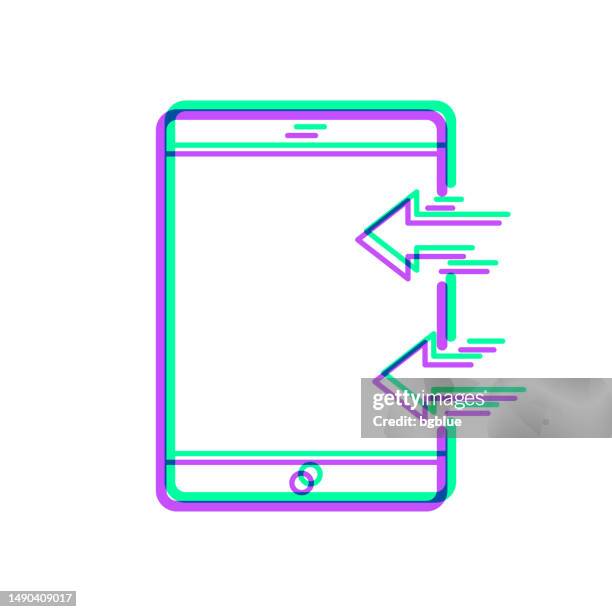 send to tablet pc. icon with two color overlay on white background - clouds transparent stock illustrations
