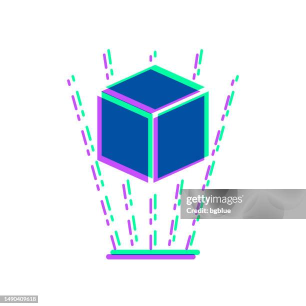 hologram. icon with two color overlay on white background - hologram stock illustrations