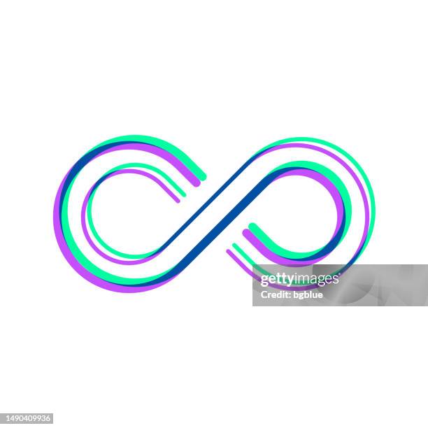 infinity. icon with two color overlay on white background - infinity symbol editable stock illustrations