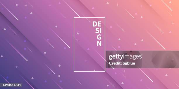 abstract design with geometric shapes - trendy purple gradient - meteor shower stock illustrations