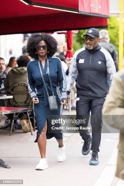 Viola Davis and Julius Tennon are seen ahead of the 76th Cannes film festival on May 15, 2023 in Cannes, France.