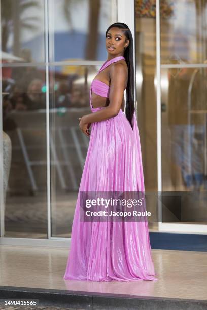 Coco Jones is seen at Hotel Martinez ahead of the 76th Cannes film festival on May 15, 2023 in Cannes, France.