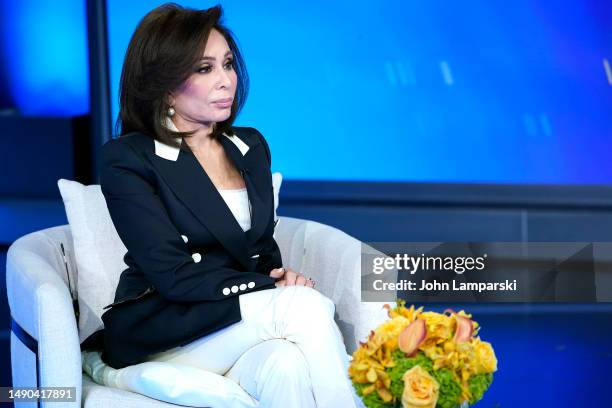 Judge Jeanine Pirro interviews attorney Steve Raiser at Fox New Channel's "The Five" at Fox News Channel Studios on May 15, 2023 in New York City....