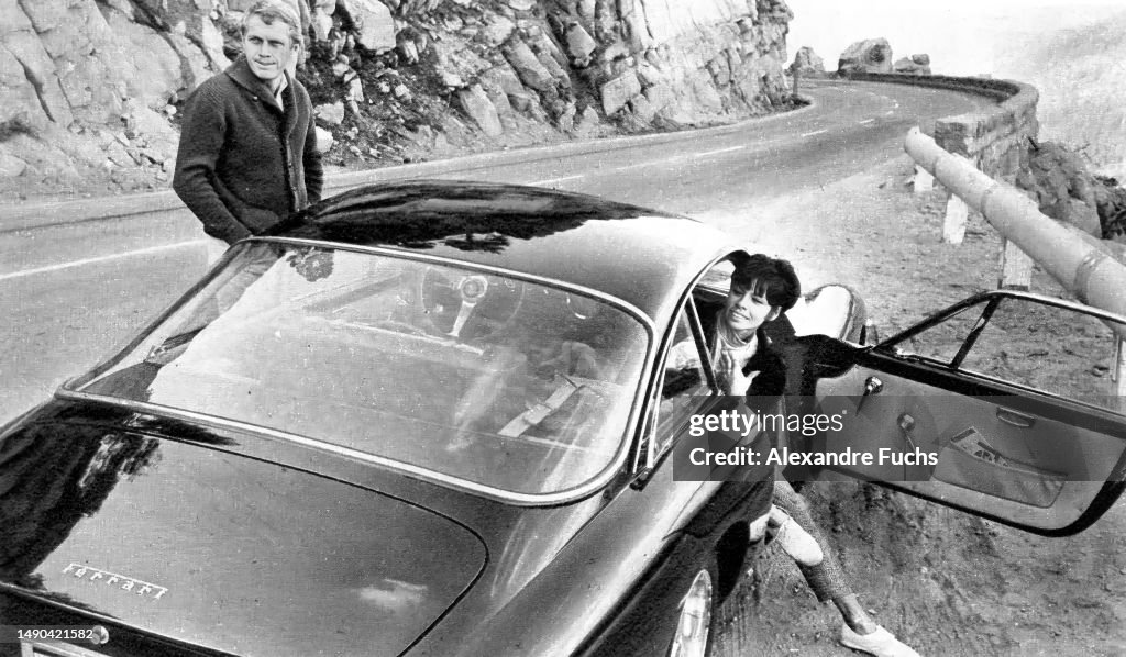 Steve McQueen And Neile Adamas By The Road