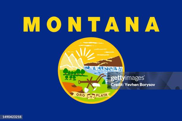 montana state simple flag. us state flag - region flags stock pictures, royalty-free photos & images