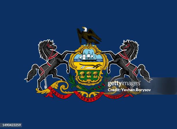 pennsylvania state simple flag. us state flag - pennsylvania flag stock pictures, royalty-free photos & images