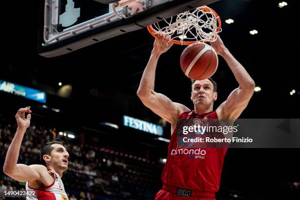 Johannes Voigtmann of EA7 Emporio Armani Milan during Game Two of the Quarterfinals of LBA Lega Basket Serie A Playoffs between EA7 Emporio Armani...