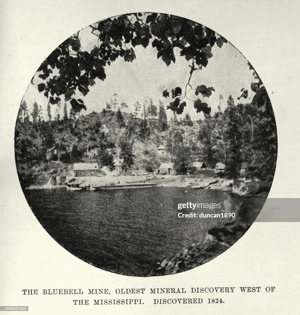 Blue Bell Mine, Kootenays, Colúmbia Britânica, descoberta mineral mais antiga a oeste do Mississippi descoberta em 1824, 1890, século 19